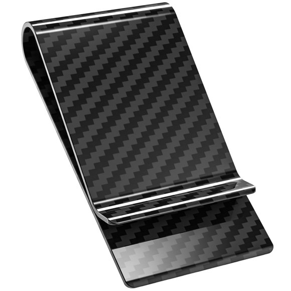 Cartera con bolsillo frontal con clip para billetes Travelambo, fibra de carbono