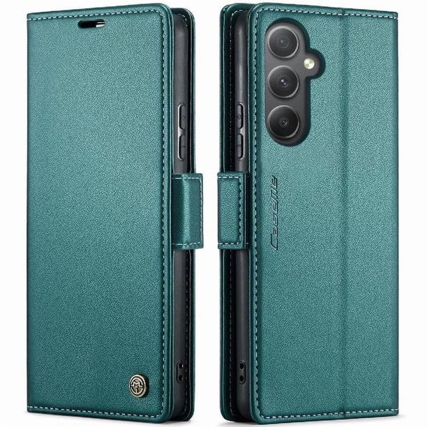CaseMe tipo cartera Samsung Galaxy A34 5G con cierre magnético, RFID, tarjetero, soporte, carga inalámbrica
