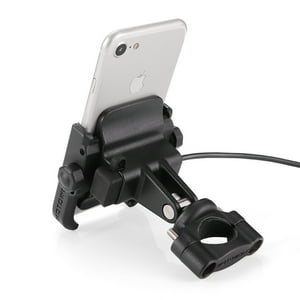 Soporte De Aluminio Para Celular Mas Cargador Usb Motowolf 2805