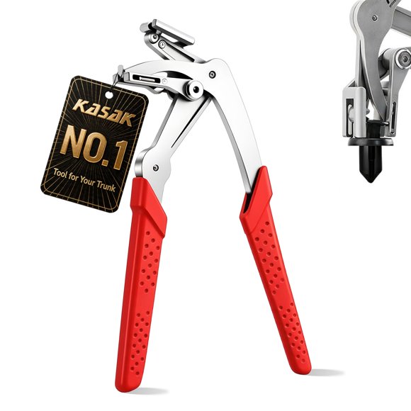 Pinza para clips de auto KASAK, herramienta para retirar molduras, mango rojo