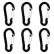thumbnail image 3 of 6 piezas de aluminio D-Ring mosquetón Clip Spring Snap Hook llavero negro, 3 of 3