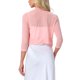thumbnail image 3 of INSPIRE CHIC Boleros de Malla Transparente para Mujer, Chaquetas de Manga 3/4, Cárdigan Corto Ligero Rosa L, 3 of 6