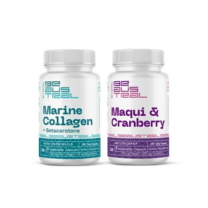 Colágeno Marino+Betacaroteno Y Maqui+Cranberry Suplemento 2 Frascos 60 Caps Be Austral