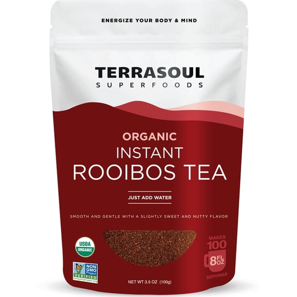 Té instantáneo de rooibos Terrasoul Superfoods 100% orgánico 100 mL