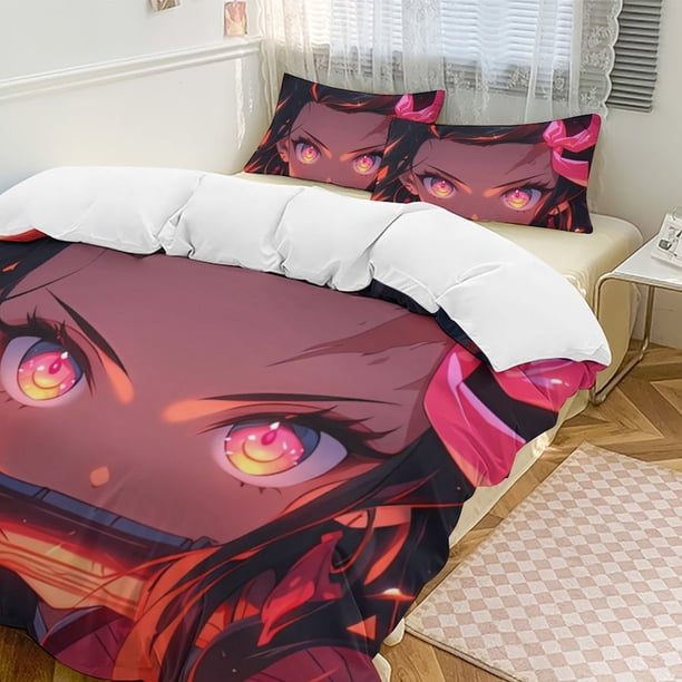 Demon SlayerCartoon Collection 3-Piece Comforter Set, Personalized Bedding Decor for Kids And Teens Bed Sheets