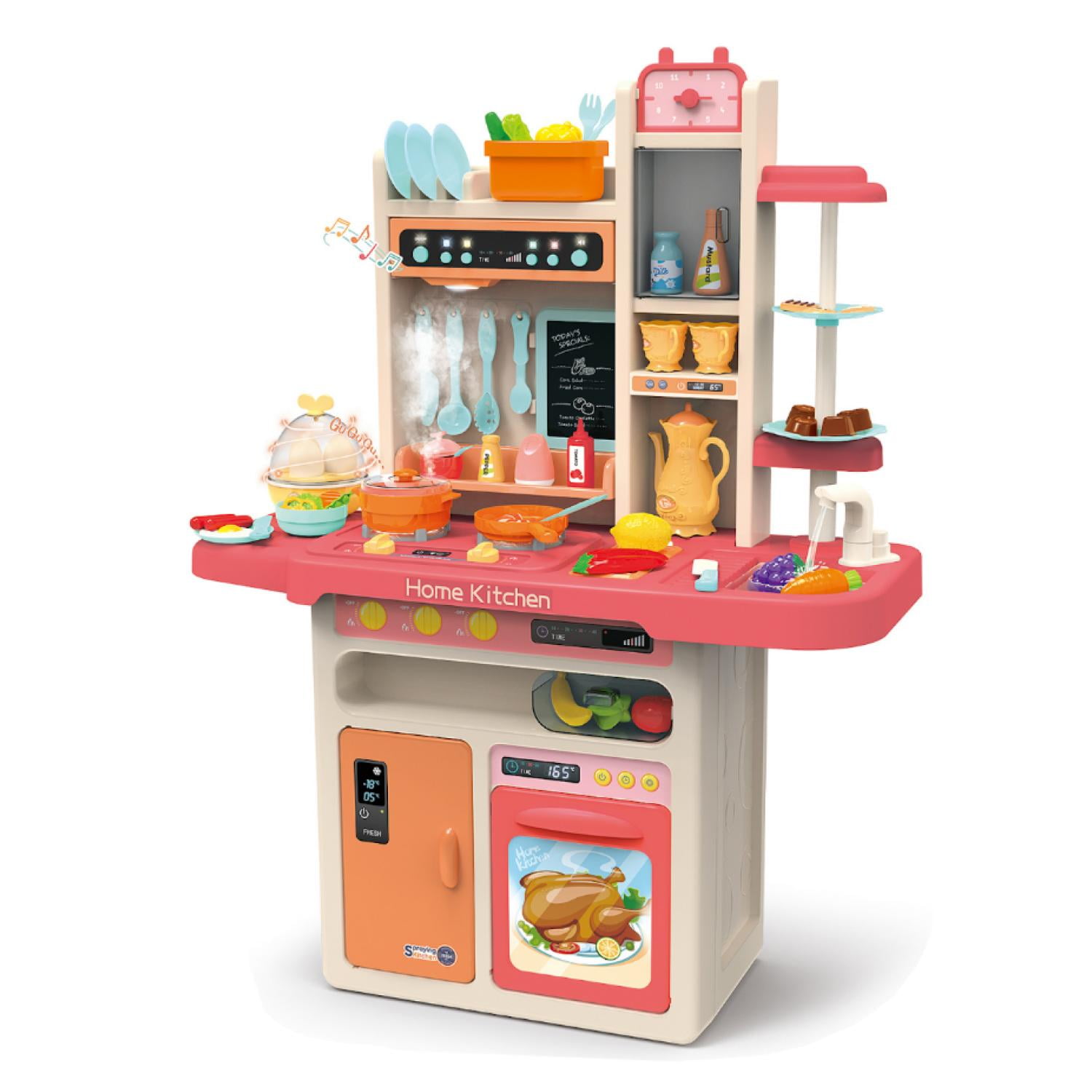 Genérico - Juguete Cocina 65 Piezas Luz Sonido Rosado 93cm