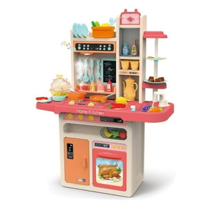 Genérico - Juguete Cocina 65 Piezas Luz Sonido Rosado 93Cm