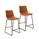 thumbnail image 1 of Pack 2 Sillas Piso Bar Taburetes Cocina Respaldo Metal Cuero Altas Burgos Caramelo, 1 of 8
