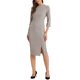 thumbnail image 1 of INSPIRE CHIC Vestido de Tubo para Mujer Cuello Barco Mangas 3/4 Dobladillo con Abertura Vestidos Midi para el Trabajo Gris M, 1 of 6
