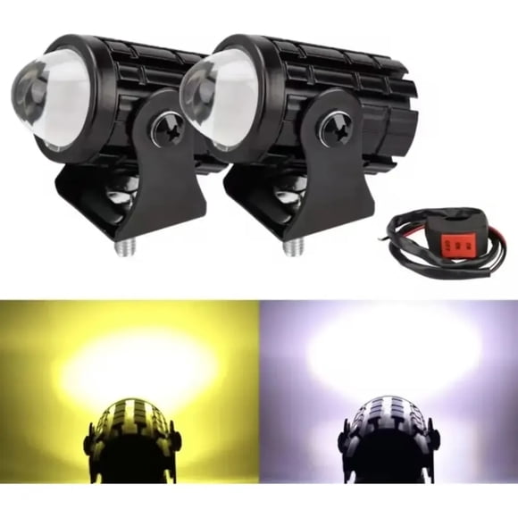 Par de Neblineros LED con Lupa Duo Color 12V + Switch