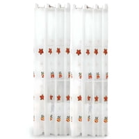 Genérico - 2 Panel De Cortina Visillo Transparente Diseño Navideño 140X230 Cm V1