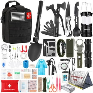Kit De Supervivencia Uhoolly De 252 Unidades Con Botiquín De Primeros Auxilios Para Exteriores, Color Negro