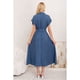 thumbnail image 3 of Maxi Vestido Largo Mujer Tela Tipo Jeans Con Mangas Premium 3373, 3 of 3