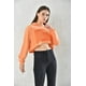 thumbnail image 1 of Poleron Crop Mujer Naranjo Con Capucha Talla M, 1 of 3