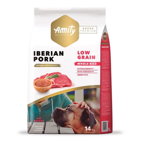 Amity - Alimento Super Premium Libre De Granos Para Perros Adultos Sabor Cerdo 14 Kg