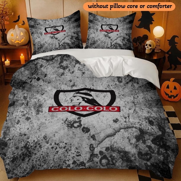 3pcs Social y Deportivo Colo - Colo Team Logo Print Duvet Cover Set Breathable Polyester with Zipper Design