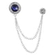thumbnail image 1 of Uxcell Gem Chain Brooch Pins, Broches de Cadena Colgante para Traje, Insignia de Cristal Redonda con Borla, Pines de Solapa para Mujeres y Hombres, Camisas, Esmoquin, Bufanda, Tono Plateado (Azul), 1 of 7