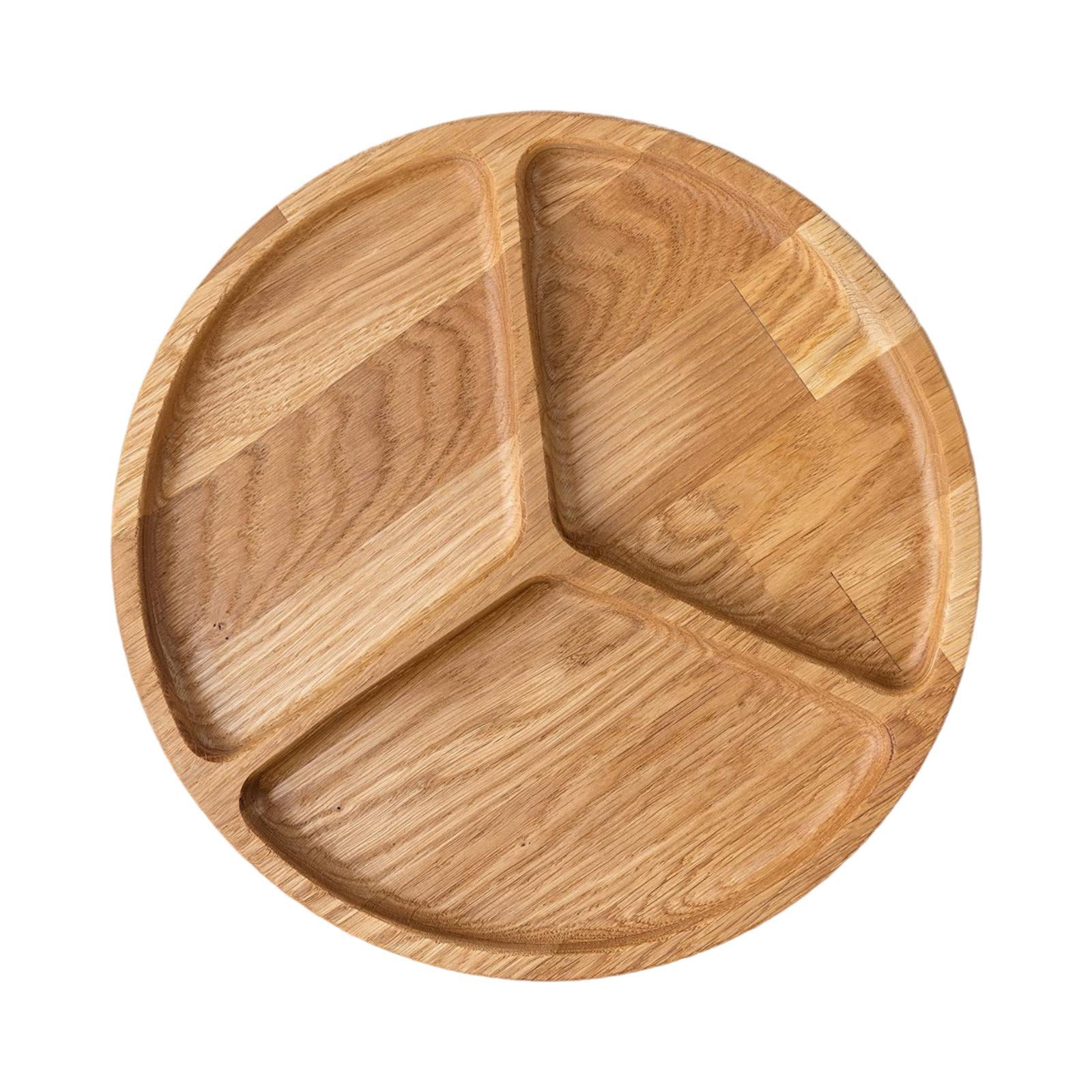 Bothyi - Bandeja De Madera Dividida Para Servir Comida Redonda, Fruta, Plato De Brunch, Pastel, Queso.