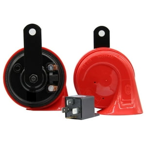 Hella - Bocina Caracol Rojo 12V 2X72W 400 Y 500Hz Con Relay Rojo