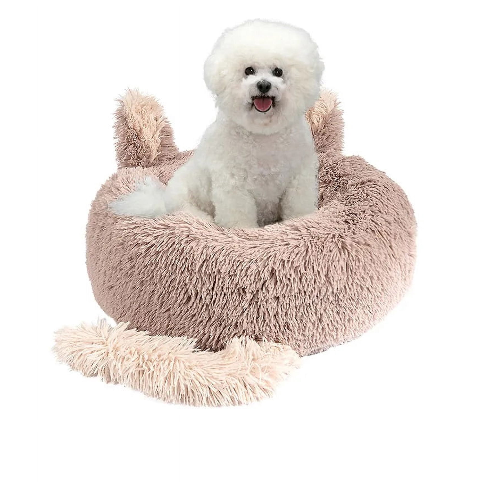Luri Pets - Cama De Mascota Perro Gato Tipo Donut Con Cola - L 60 Cm Rosa Claro