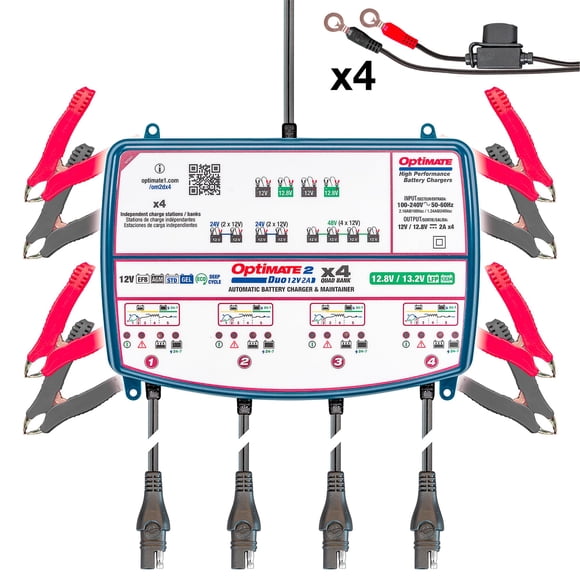 Cargador de Baterías Tecmate Optimate 2 Duo x4 12V/12.8V