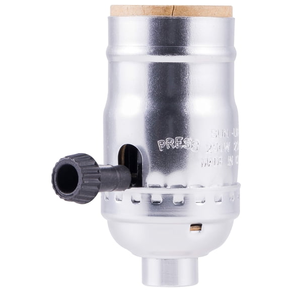 Enchufe para lámpara Power Gear, base mediana de 3 vías, plata 12829, 1 paquete
