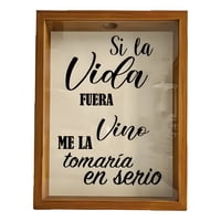 Genérico - Caja Guarda Corchos 40X30 Cm Si La Vida Fuera Vino