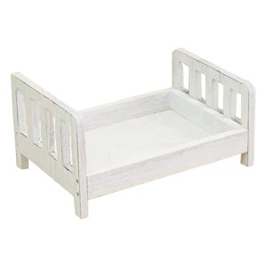 Bothyi - Accesorios De Fotografía De Cama De Madera Mini Para Fotos De Fondo Niñas Recién Nacidos Blanco
