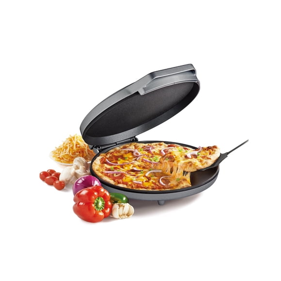 Asador eléctrico para pizza Betty Crocker, 12 pulgadas, plateado
