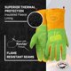 thumbnail image 5 of Guantes de soldadura Caiman Premium Wasabi Green Split Deerskin, 5 of 8