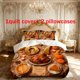 thumbnail image 1 of 3pcs Thanksgiving Table Themed Printed Bedding Set Duvet Cover and Pillowcases, 1 of 5