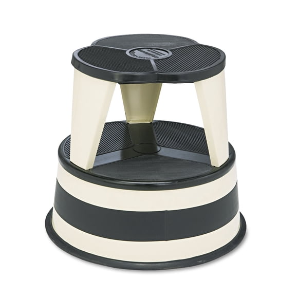 Taburete Cramer Kik Step Step Steel con dos escalones de 160 kg de capacidad, color beige
