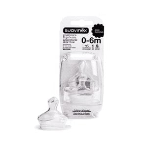 Suavinex - Repuestos De Tetina Anatómica De Silicona Flujo Lento 0/6 Meses
