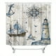 thumbnail image 1 of 1/3pcs Waterproof Shower Curtain With Plastic Hooks, Non-Slip Bathroom Rug, Toilet U-Shape Mat, Toilet Lid Cover Pad, Bathroom Decor, 1 of 4
