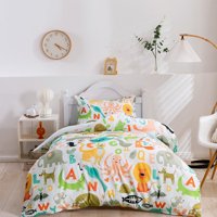 Milsleep - 3D Alfabeto Animales Dibujos Animados Funda Nórdica Juego De Cama Funda Nórdica Fundas De Almohada