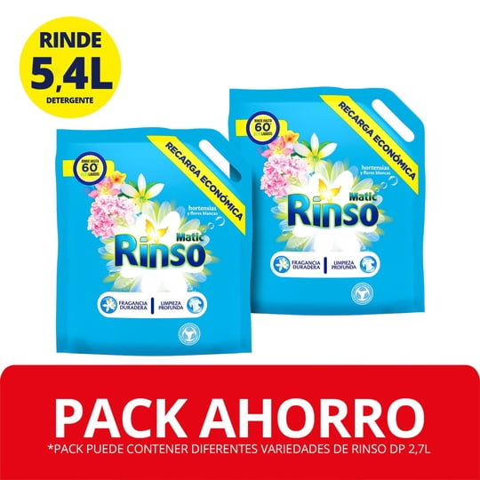 Detergente Líquido Hortensias Y Flores Blancas Pack L g Rinso