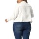 thumbnail image 5 of Agnes Orinda Chaqueta de Mezclilla Lavada con Bolsillos y Cuello Abatible de Manga Larga para Mujer Talla Grande 3X Blanco, 5 of 8