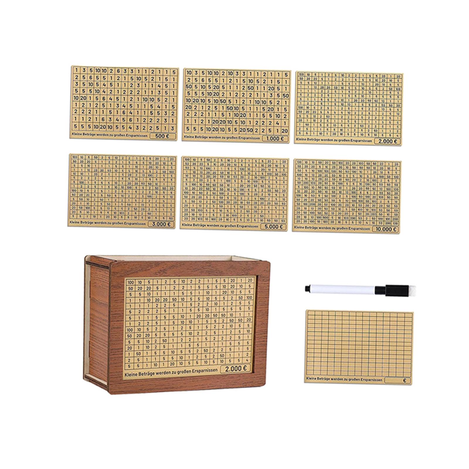 Magideal - Caja De Almacenamiento De Hucha De Madera, Tarro De Ahorro, Decoración Del Hogar Con Plan De Ahorro, Caja De Madera Con Contenedor De Mostrador Para