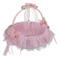 Bothyi - Cesta De Flores De Boda Con Asas De Lazo Para Banquetes, Eventos Festivos, Color Rosa