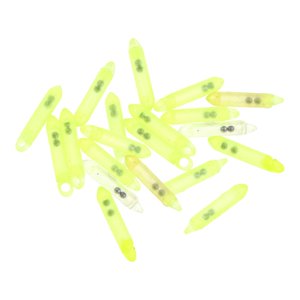 Magideal - 20 Piezas De Tackle De Pesca Sonajeros 3 Mmx16 Mm Con Bolas Dentro De Las Herramientas De Pesca De Agua Dulce Insertar Casquillos De Tubo Materiales Verde Amarillo