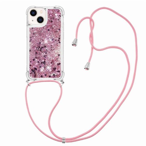 Funda Foxdock Para Iphone 13 Con Cuerda Ajustable, Brillo Líquido, Protección Antigolpes Y Lente – Ideal Para Regalo