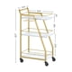 thumbnail image 3 of Carrito de bar YATINEY BC03DW de mármol blanco y dorado para el hogar, 3 of 9