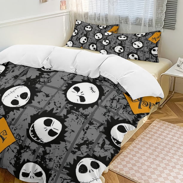 Jack The Nightmare Before Christmas Comforter Set Soft 3 Pcs Twin Bedding Sets Thicken for All Season