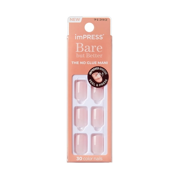 Press-On Nails Impress Instinct Short Squoval rosa claro