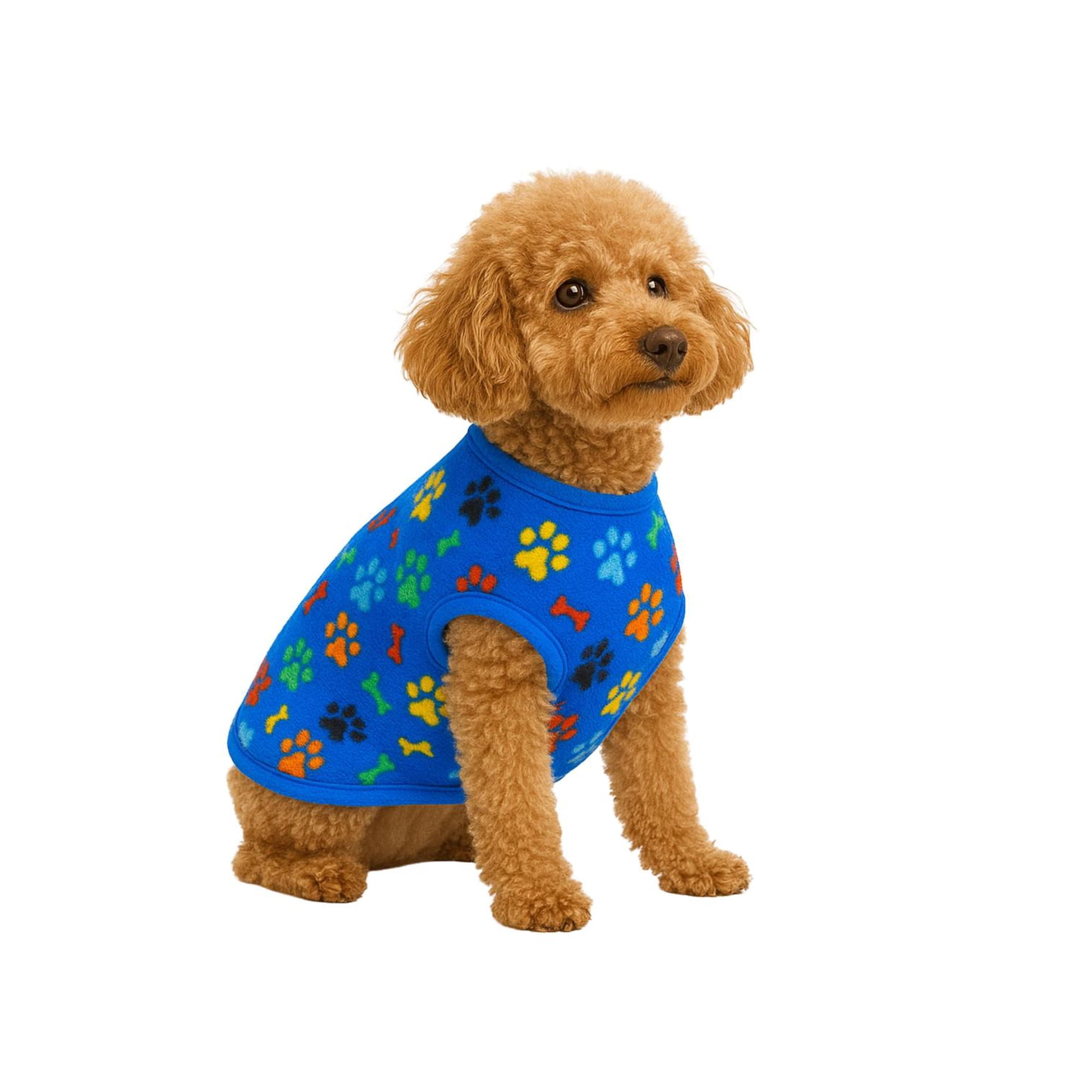 Capa Polar Perro M 35 cm Abrigo Invierno Shih Tzu azul M