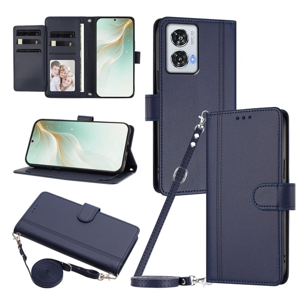 Funda Tipo Libro para Motorola Moto G85 5G, Tapa con Imán, Azul