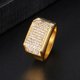 thumbnail image 2 of Anillo Cuadrado Gold Titan Diamantes Moda Masculina 2020, 2 of 3