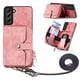 thumbnail image 1 of Funda Tipo Cartera con Correa Cruzada para Samsung Galaxy S21 FE Protección Contra Golpes Rosa, 1 of 5