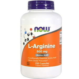 Suplemento Now Foods L-Arginina, 500 Mg, 250 Cápsulas Vegetarianas, X2