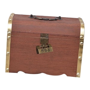 Magideal - Hucha Del Tesoro Caja De Almacenamiento De Dinero Con Cerradura Y Llaves Contenedor De Almacenamiento De Madera Para Apartamento Fiesta Favores